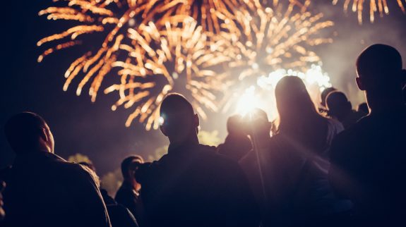 people watching fireworks